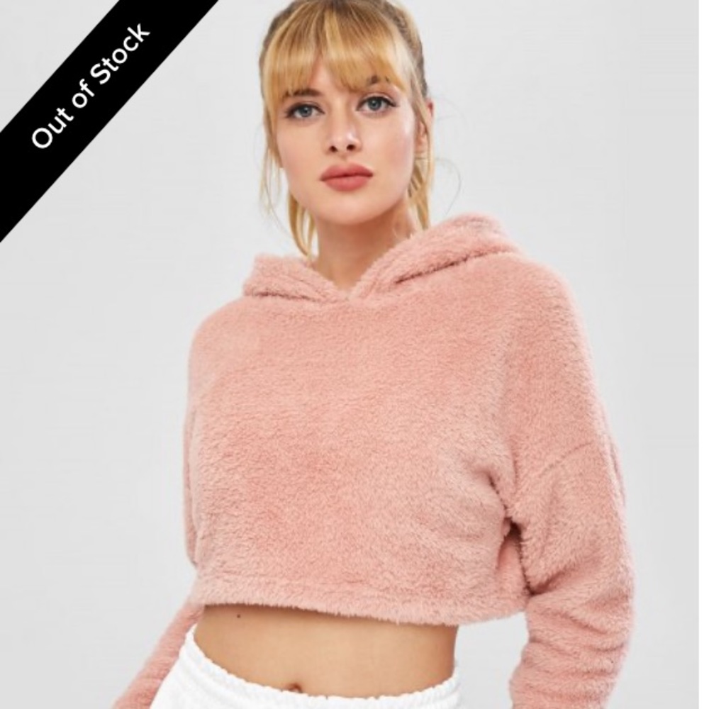 Cropped teddy hoodie
